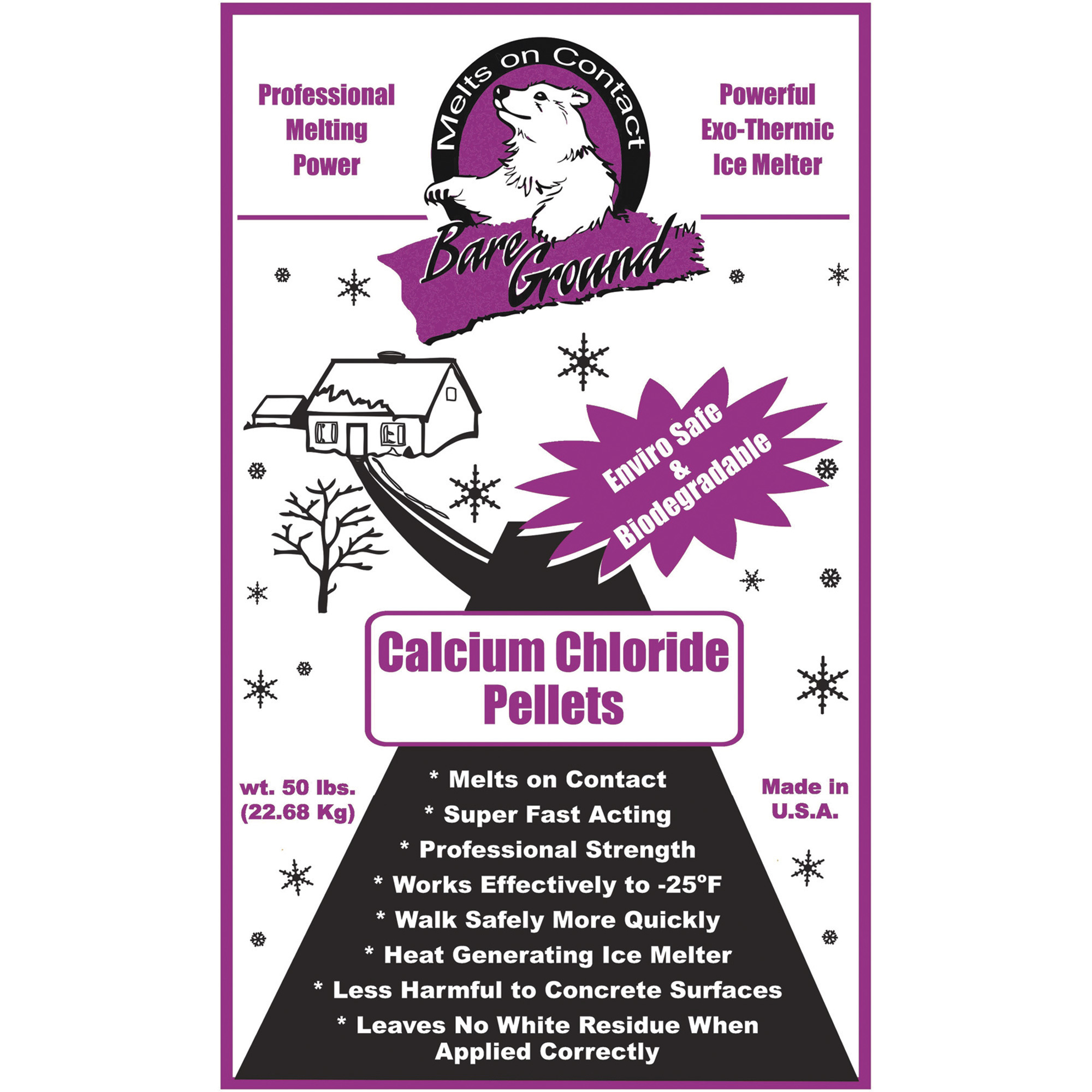 Bare Ground Calcium Chloride Pellets, 50-Ct. Pallet of 50-Lb. Bags, Model# BGCCP-50P